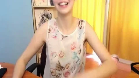 delightsome Short Hair teen shemale Teasing And Cumming On webcam