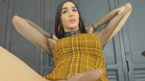 horny lalin girl In lingerie Faps Her Girlcock