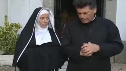 Two Nuns Are Comforting A Sister, But she don't Know They're Two lewd ladyboys!