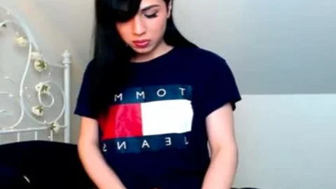 cutie ladyboy Plays hairy ramrod