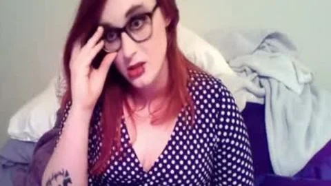 BBW Redhead teen ladyboy Masturbates rod
