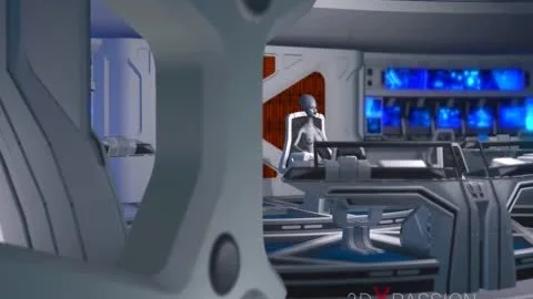 3d Alien Dickgirl hammers A kinky ebony In The Space Station