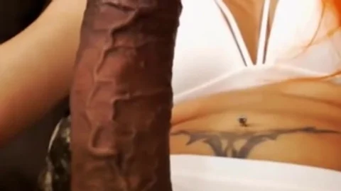 lusty Trans beauty With brunette hair penis